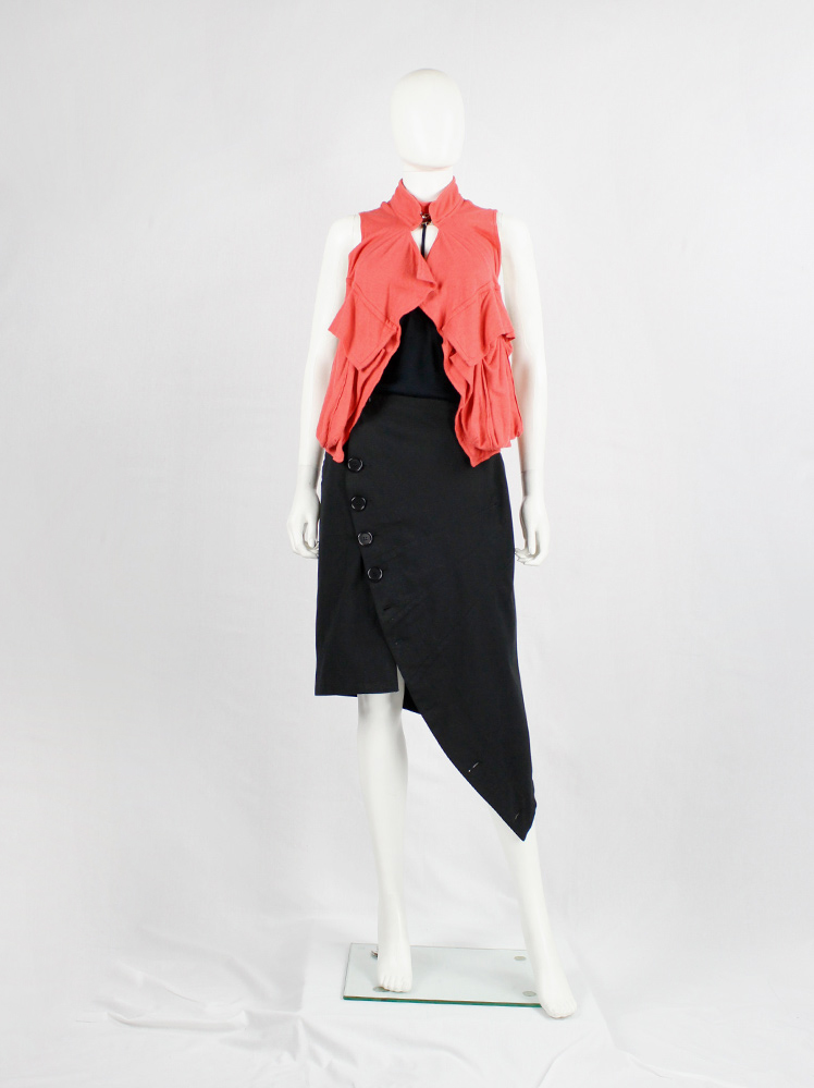 DIRK BIKKEMBERGS archive 変形スカート Dirk Bikkembergs black asymmetric curved skirt transformable