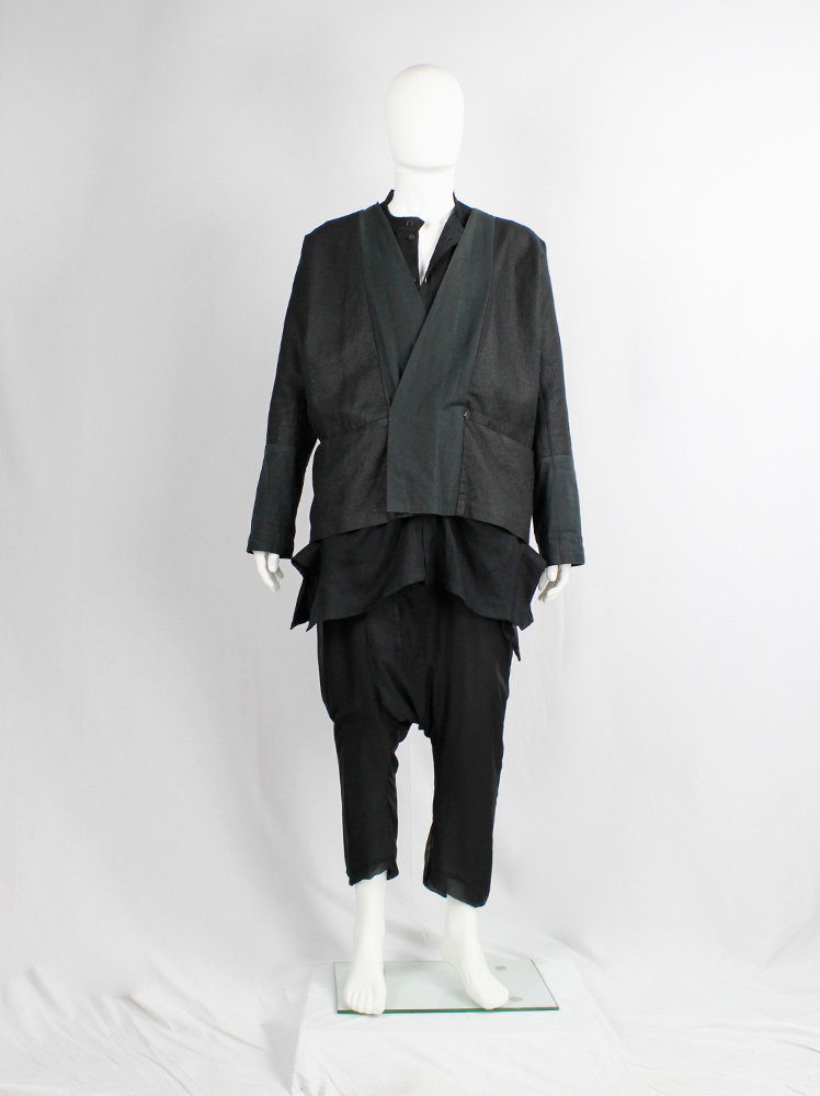 Jan-Jan Van Essche black woven kimono jacket with Jan-Jan Van Essche black woven kimono jacket with