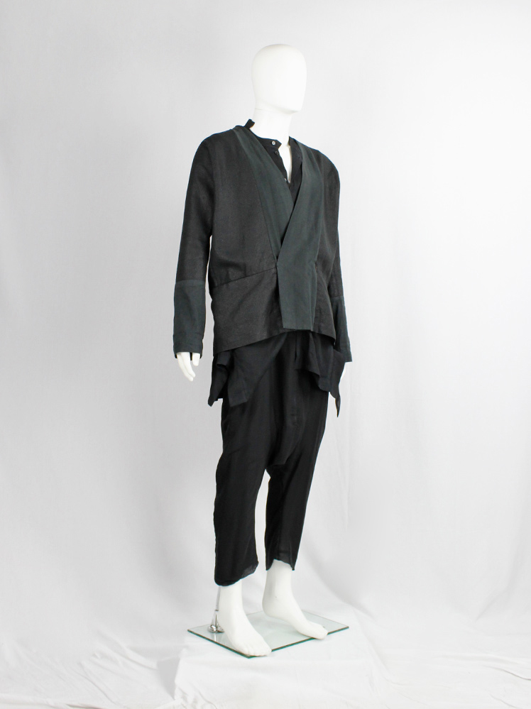 Jan-Jan Van Essche black woven kimono jacket with