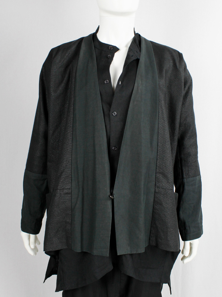 Jan-Jan Van Essche black woven kimono jacket with