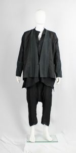 Jan-Jan Van Essche black woven kimono jacket with contrasting trim