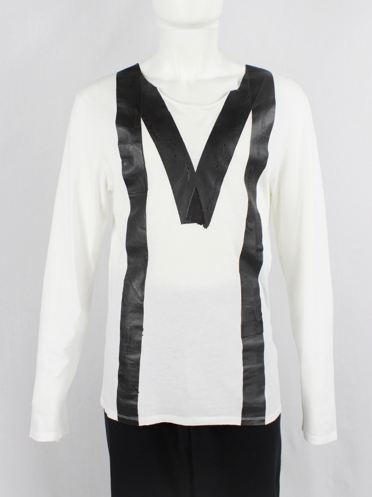 Maison Martin Margiela white jumper with large black