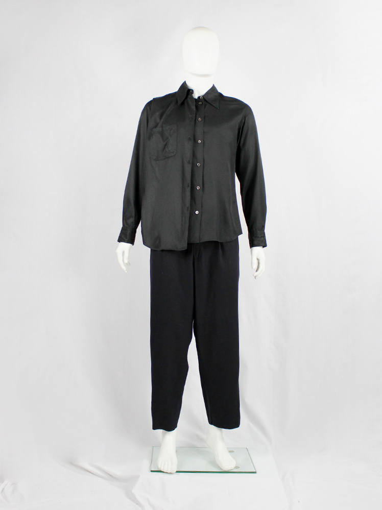 Ann Demeulemeester black deconstructed shirt with extra