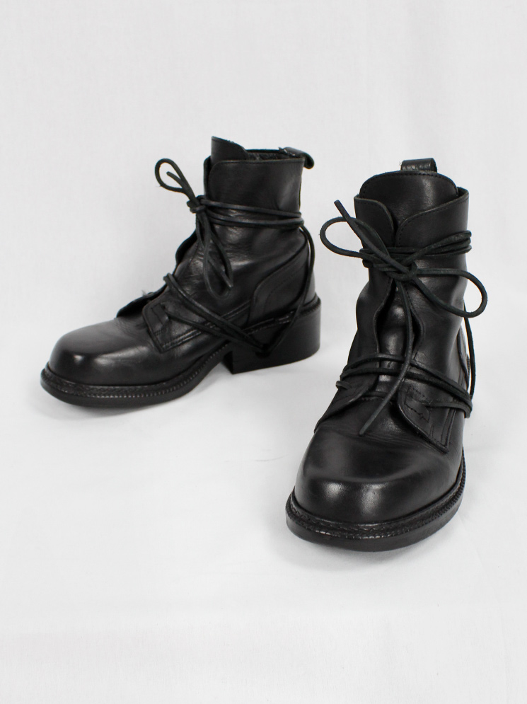 a*s様 最終値下げ　希少 デッドストック DIRK BIKKEMBERGS Dirk Bikkembergs black boots with flap and laces through the
