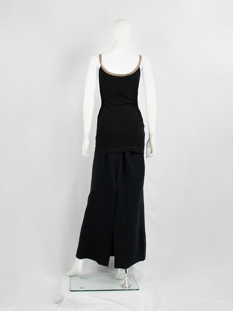 Maison Martin Margiela black long top with brown zipper Maison Martin Margiela black long top with brown zipper