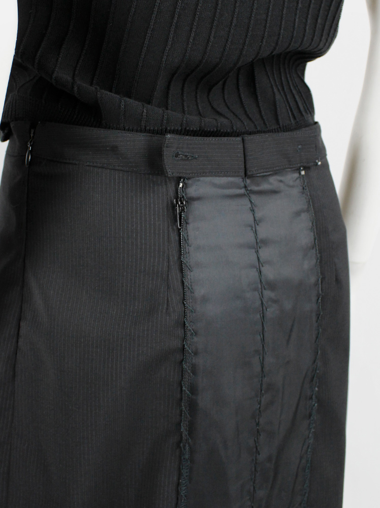Maison Martin Margiela black skirt tailored outwards with exposed