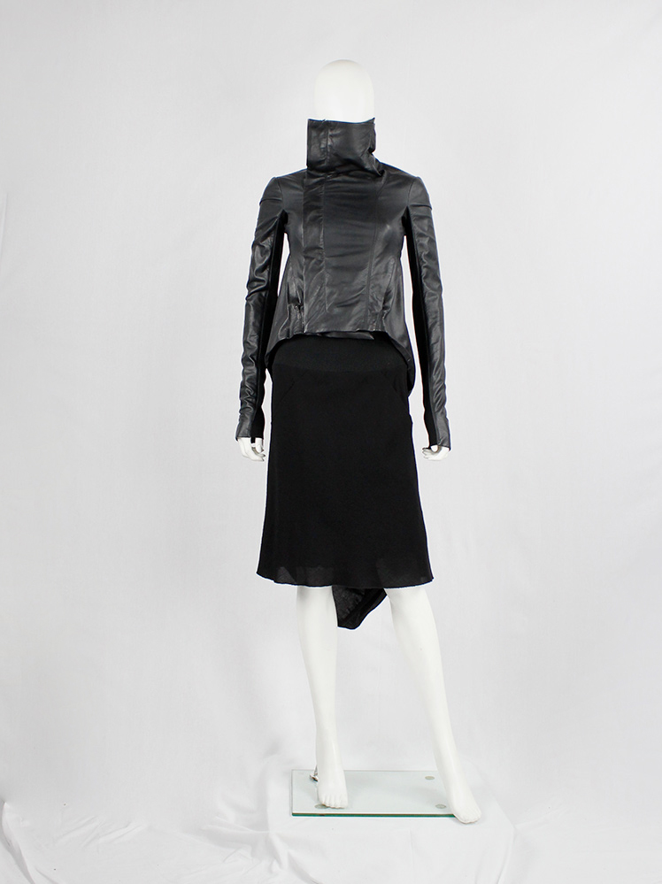 【希少】RICK OWENS GLEAM レギンス 2010 イタリア Rick Owens GLEAM black midi-length skirt with geometric back
