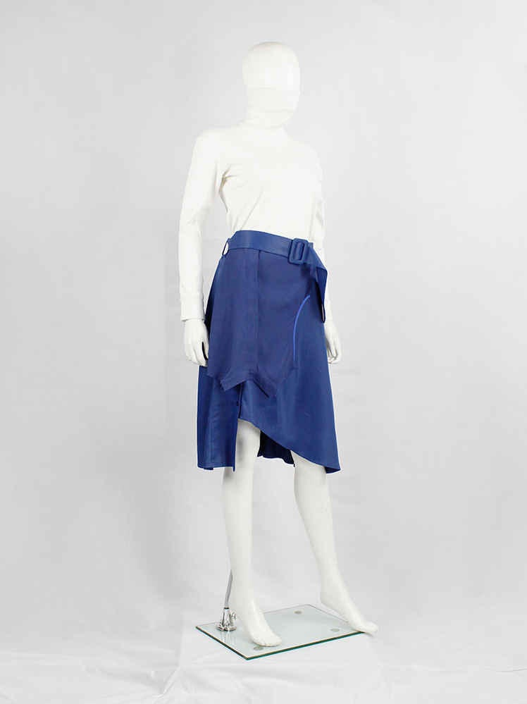 Maison Margiela MM6 asymmetric blue skirt made of a