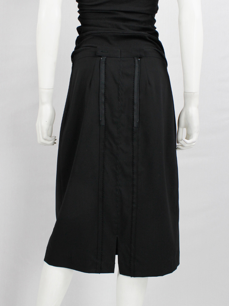 Maison Martin Margiela black oversized skirt tailored outwards