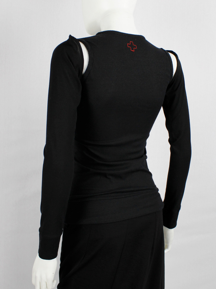 A.F. Vandevorst black sleeveless top with separate detachable