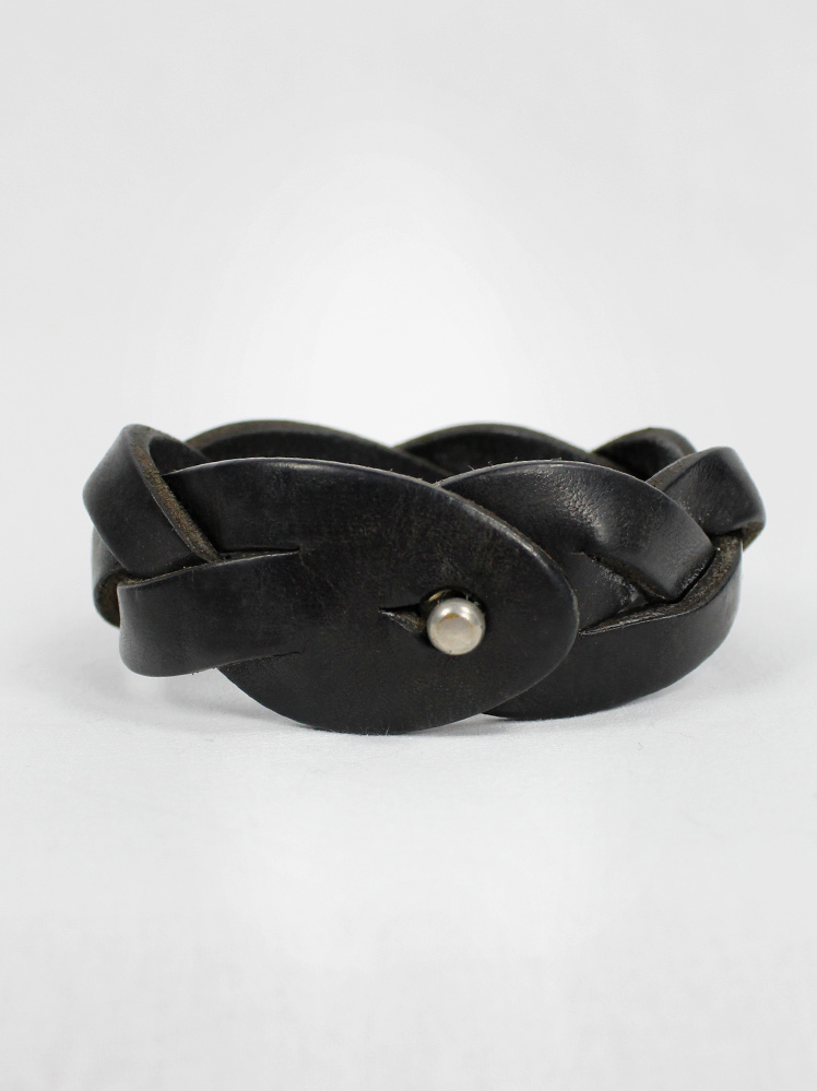 Maison Martin Margiela black leather 'mystery' braided