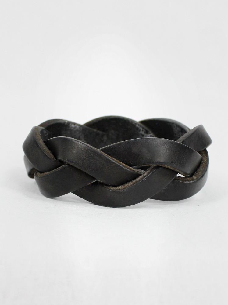 Maison Martin Margiela black leather 'mystery' braided