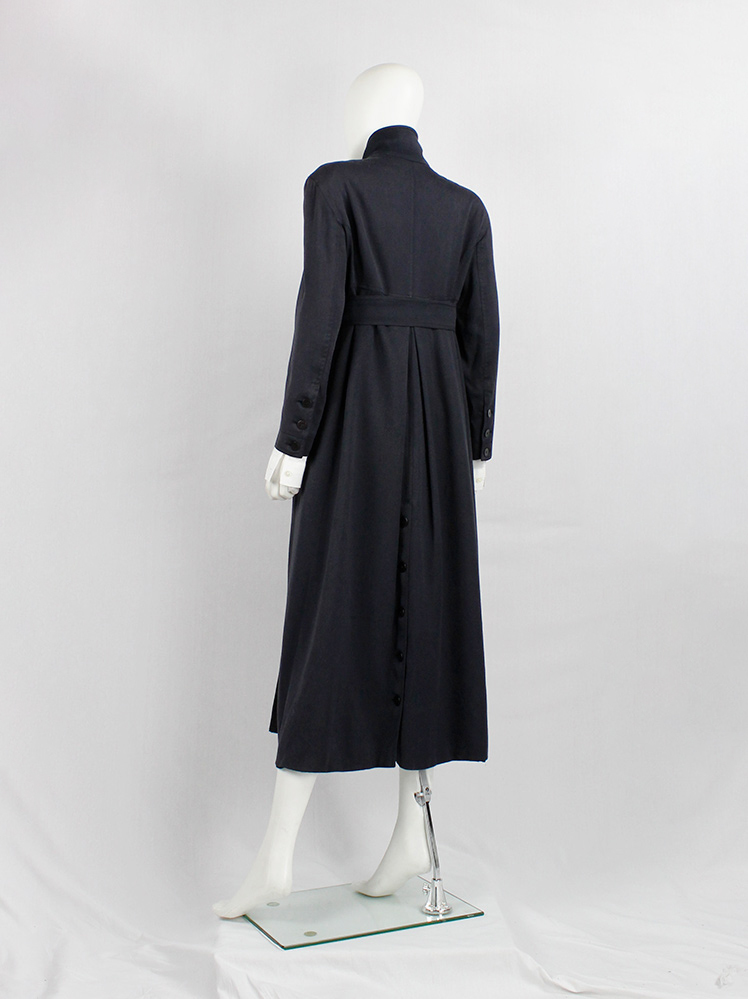 Ann Demeulemeester dark grey maxi coat with asymmetric Ann Demeulemeester dark grey maxi coat with asymmetric