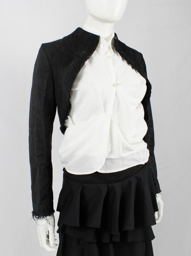 Y's Yohji Yamamoto dark blue denim cropped bolero jacket with