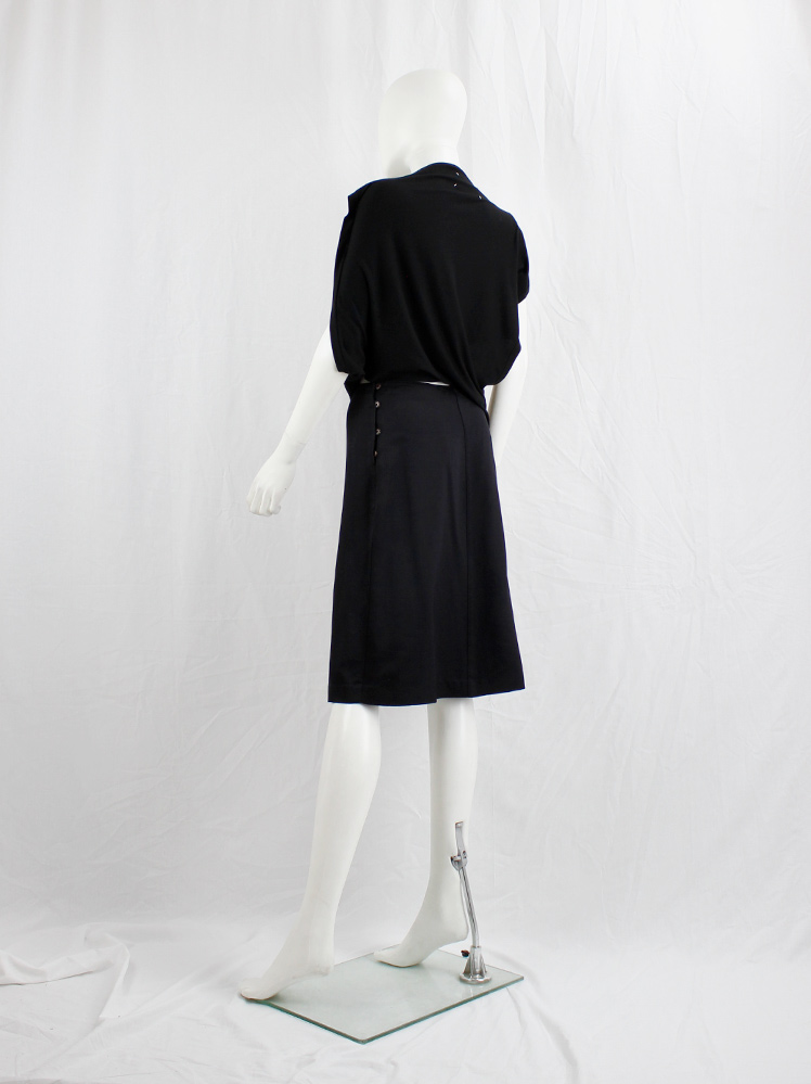 Maison Martin Margiela black skirt with displaced visible