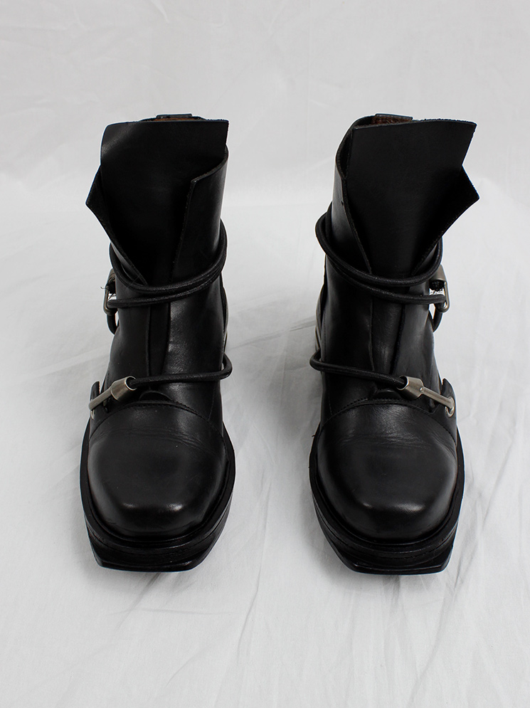 Dirk Bikkembergs black mountaineering boots with metal heel