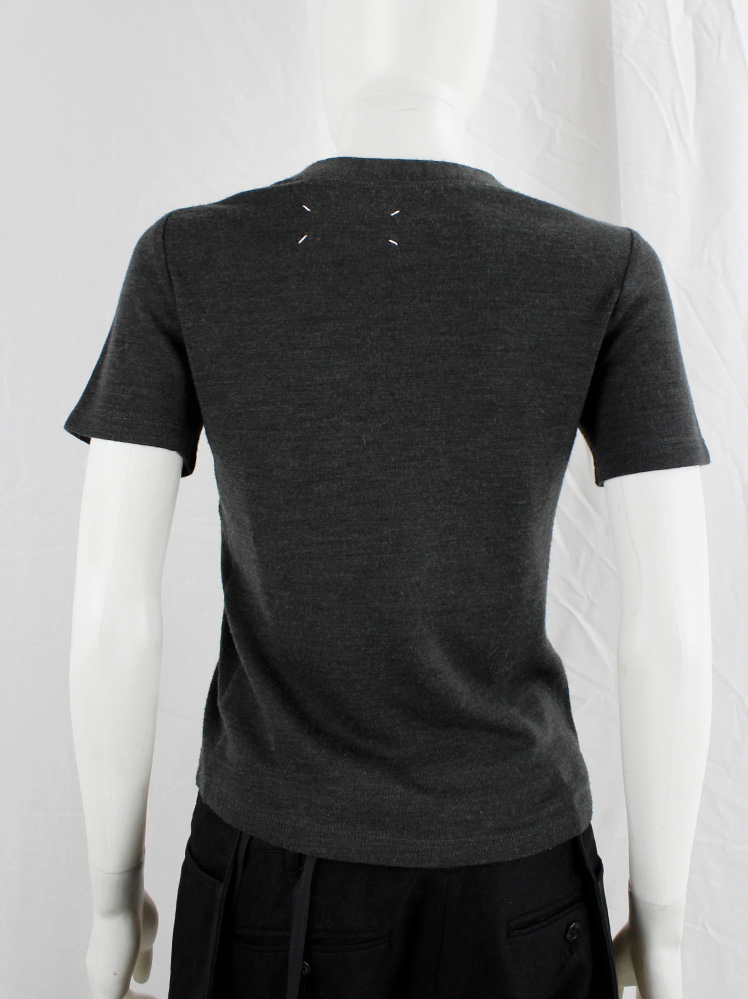 Maison Martin Margiela grey t-shirt with asymmetric v-neck — fall