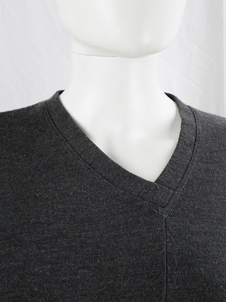 Maison Martin Margiela grey t-shirt with asymmetric v-neck