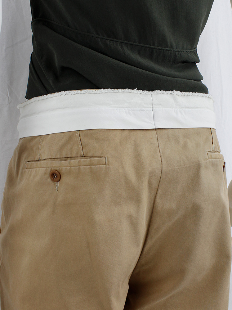 Maison Martin Margiela light brown trousers with folded