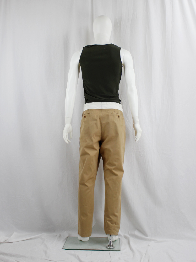 Maison Martin Margiela light brown trousers with folded