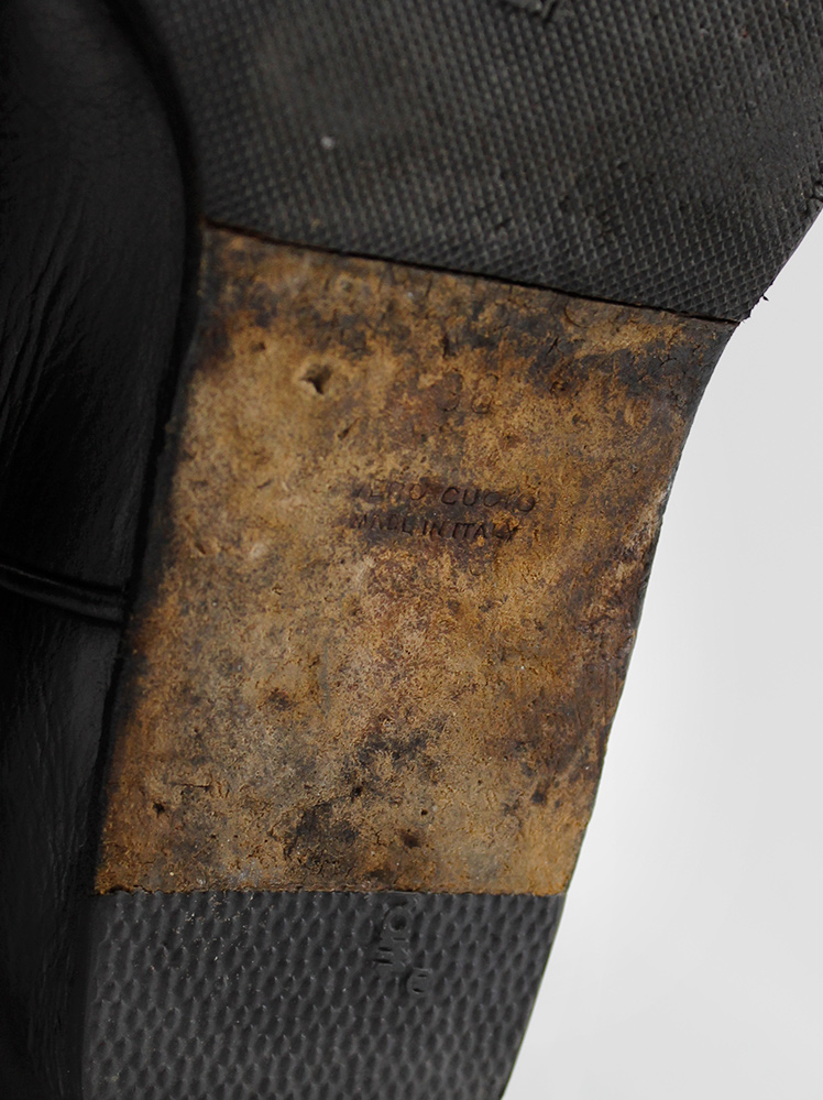 Maison Martin Margiela black 'heelless' cowboy boots with hidden
