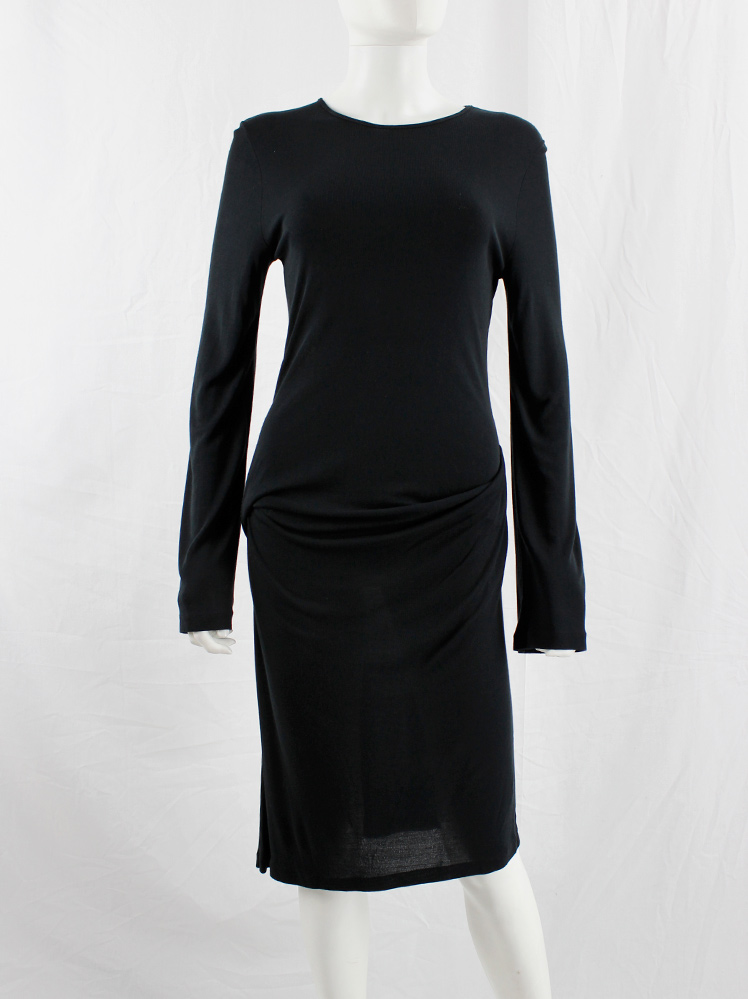 ワンピース ANN DEMEULEMEESTER 90s body dress Ann Demeulemeester Vintage 1990s Stunning Sheer Black Silk