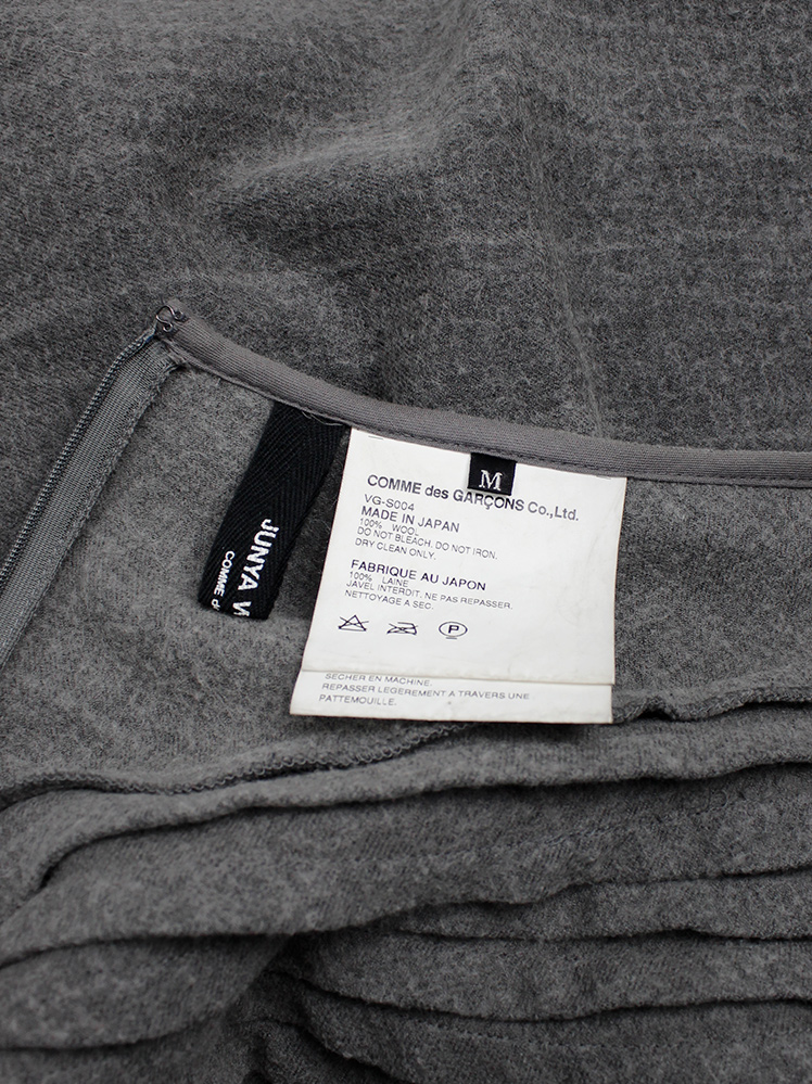 Junya Watanabe grey deformed wide bell skirt with diagonal