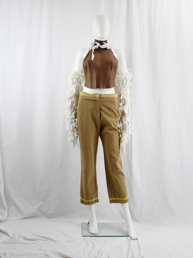 Maison Martin Margiela light brown trousers with 'pulled out