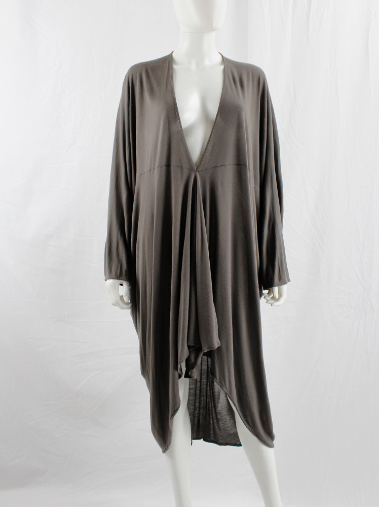 brown batwing dress Plus Size Ruched Waist Dress | V-Neck Batwing Sleeve main image 1