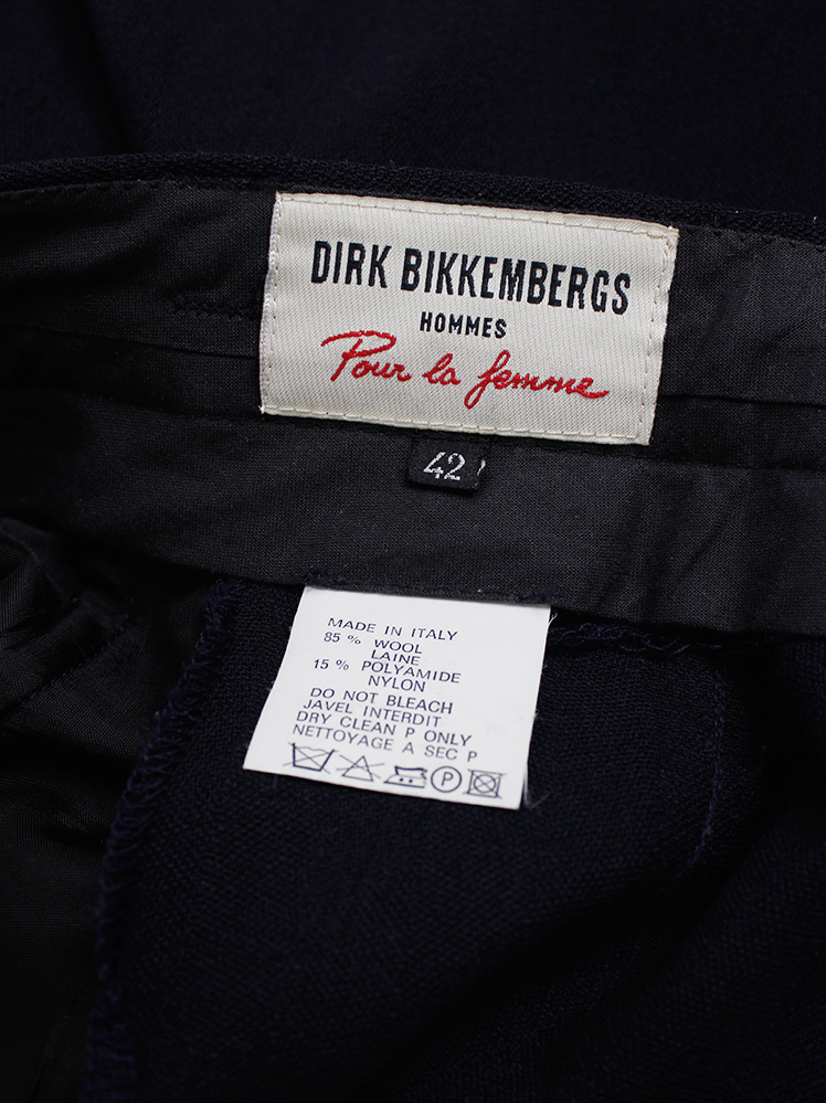 パンツ dirk bikkembergs archive wide pant Dirk Bikkembergs dark blue extra wide trousers with draped