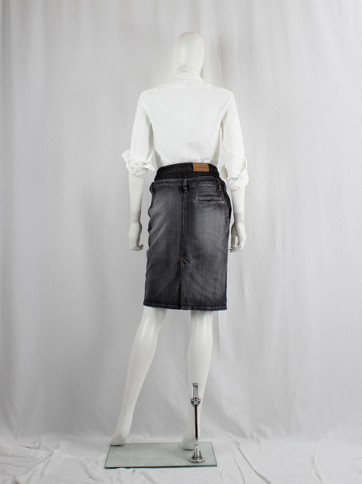 A.F. Vandevorst double layered denim skirt with detachable