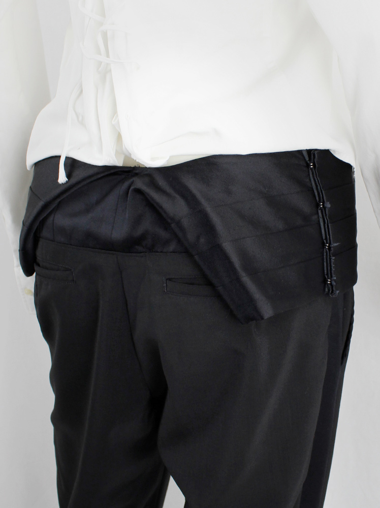 Junya Watanabe black trousers with integrated satin
