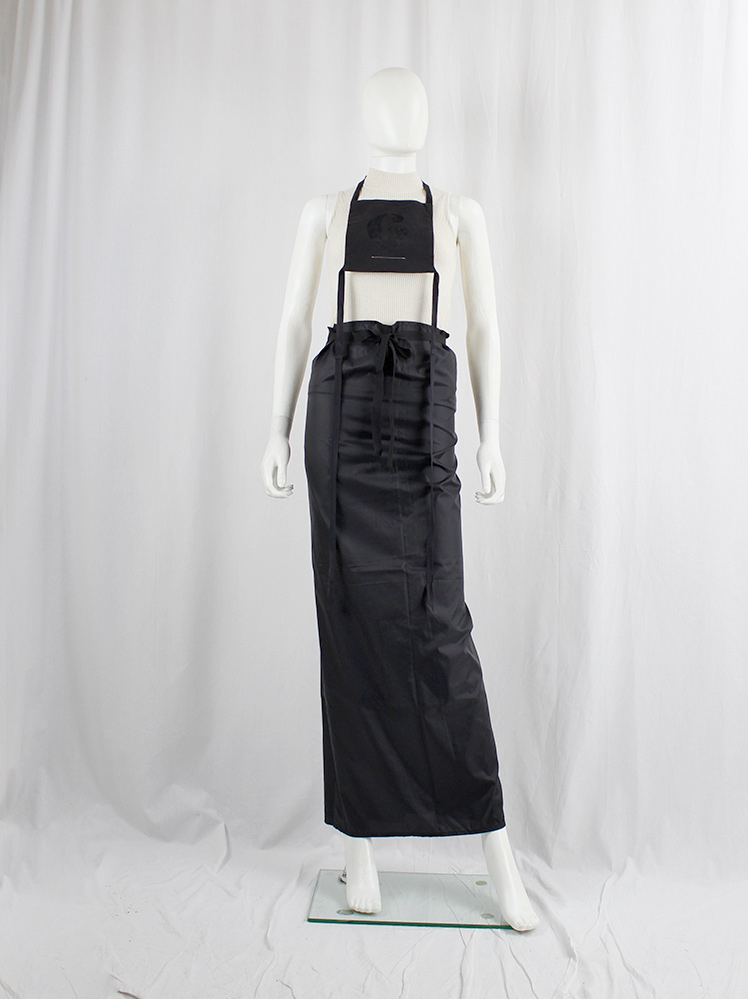 Maison Martin Margiela 6 black apron with chest number Maison Martin Margiela 6 black apron with chest number