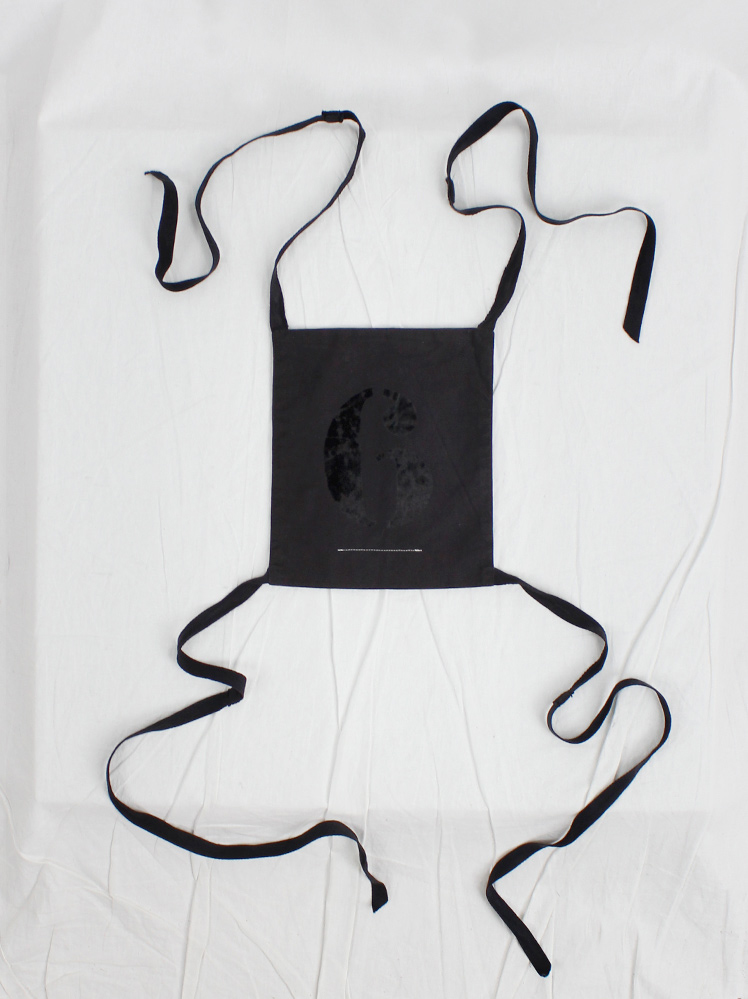 Maison Martin Margiela 6 black apron with chest number Maison Martin Margiela 6 black apron with chest number