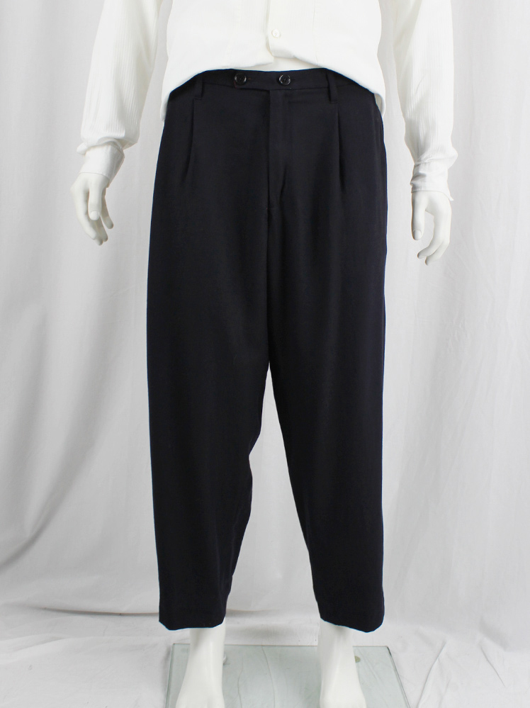 ANN DEMEULEMEESTER スラックス　ブラック　ストライプ Ann Demeulemeester black loose trousers with orange