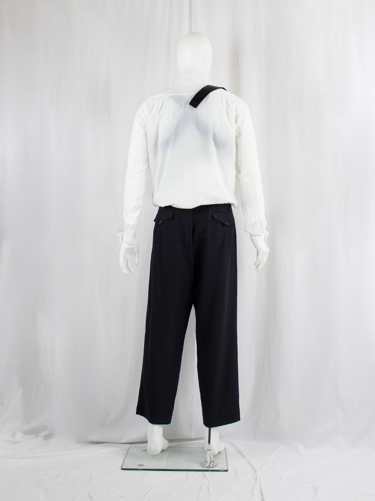 ANN DEMEULEMEESTER 2008SS 裾裏ストライプパンツ XS ANN DEMEULEMEESTER 2008SS 裾裏ストライプパンツ XS - メルカリ
