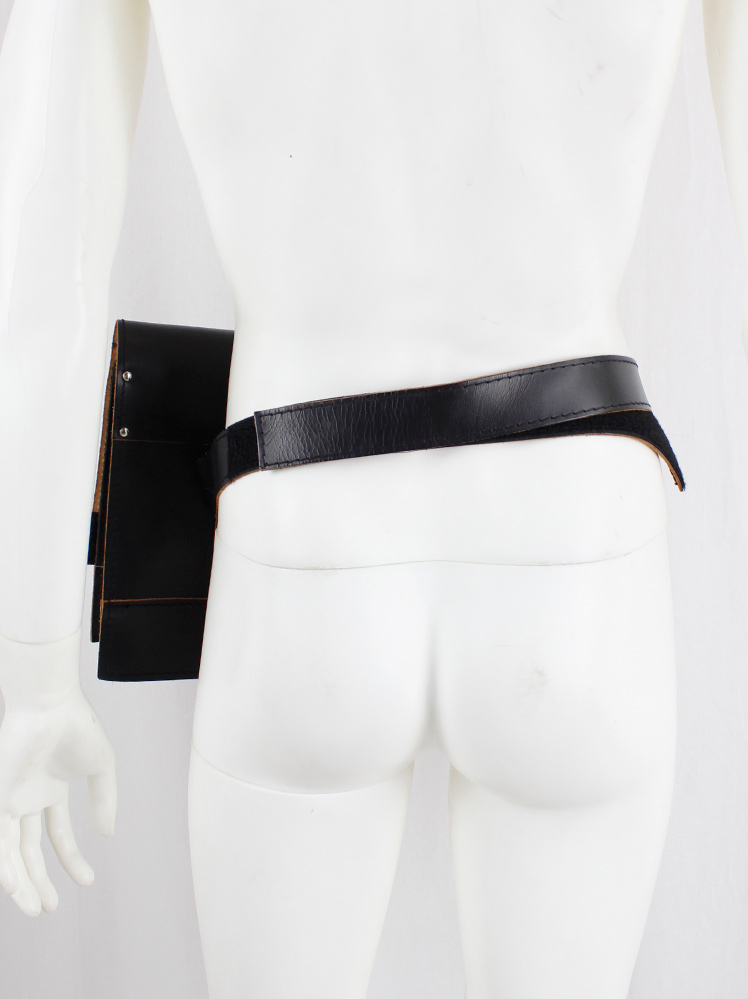 Lieve Van Gorp black leather hip bag with detachable leather Lieve Van Gorp black leather hip bag with detachable leather