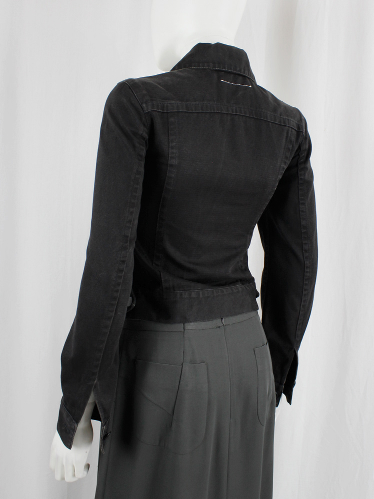 Maison Martin Margiela 6 dark grey short denim jacket — spring