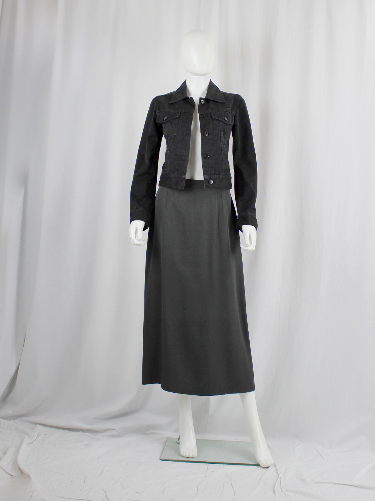 Maison Martin Margiela 6 dark grey short denim jacket