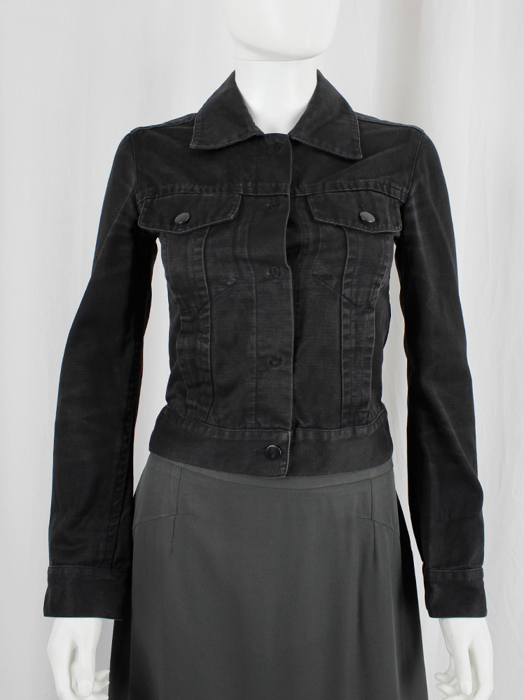 Maison Martin Margiela 6 dark grey short denim jacket — spring