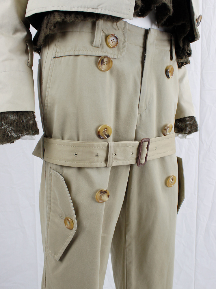 Junya Watanabe beige trousers designed after a trenchcoat