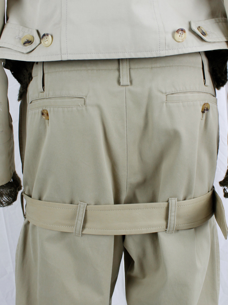 Junya Watanabe beige trousers designed after a trenchcoat