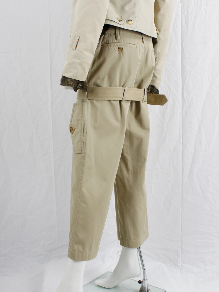 Junya Watanabe beige trousers designed after a trenchcoat Junya Watanabe beige trousers designed after a trenchcoat