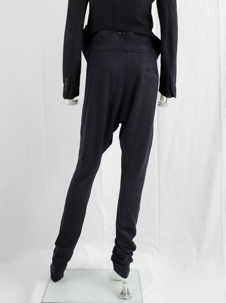 anndemeulemeester パンツ レア Ann Demeulemeester dark purple harem trousers with belt
