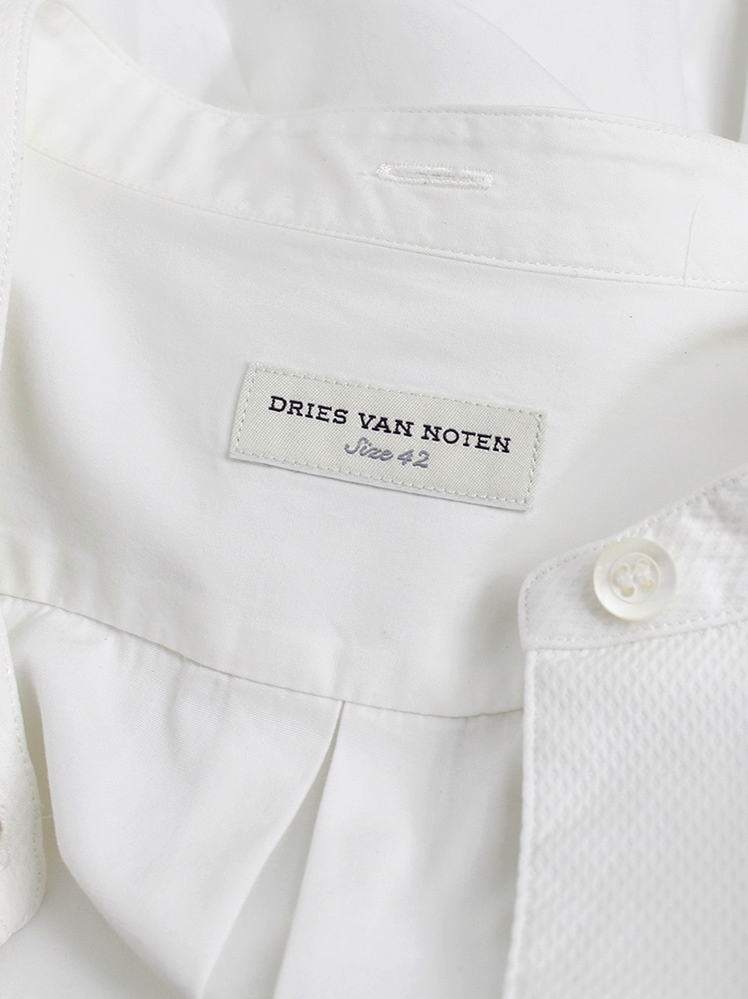 Dries Van Noten white oversized shirt with embroidered crest