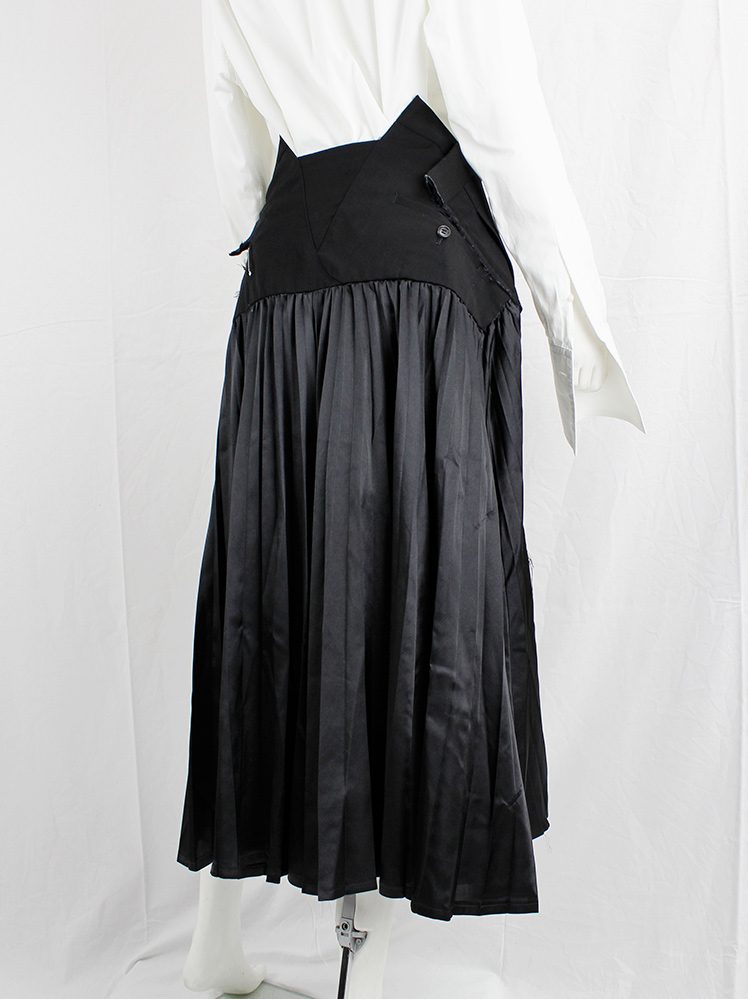 Junya Watanabe black deconstructed skirt with contrasting pleated