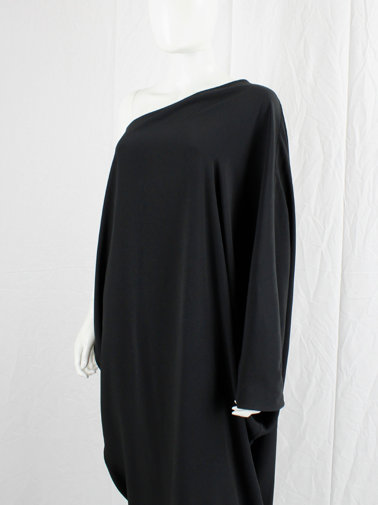 イタリア製 Martin Margiela ワンサイド シフォン ワンピース Maison Martin Margiela 1 black one shoulder maxi dress with