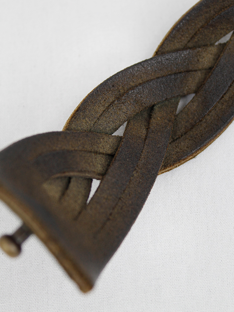 Maison Martin Margiela dark brown mystery braided leather bracelet