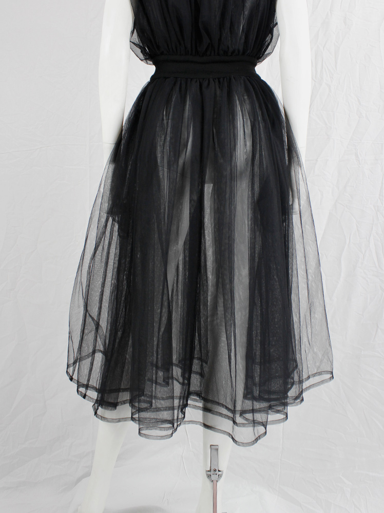 Noir Kei Ninomiya black multi-layered tulle dress with wool Noir Kei Ninomiya black multi-layered tulle dress with wool
