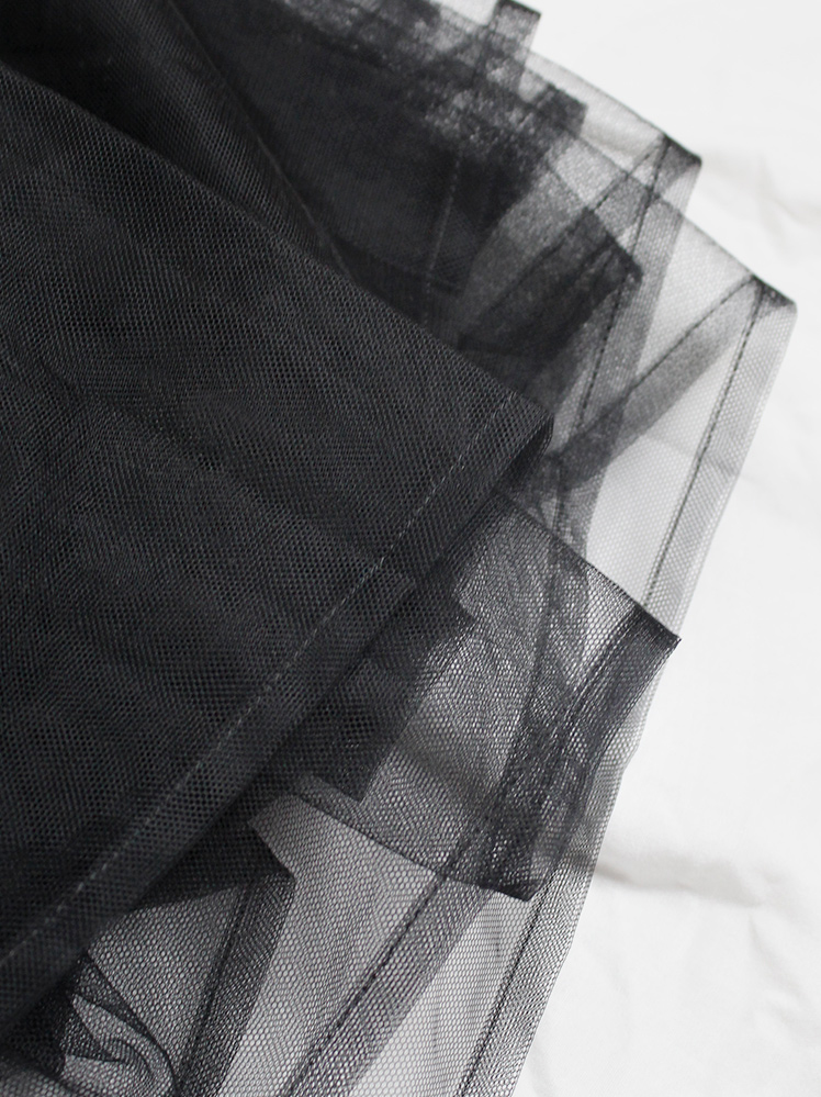 Noir Kei Ninomiya black multi-layered tulle dress with wool